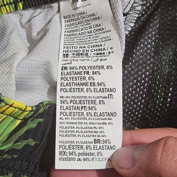 RVCA Mens VA Elastic Board Shorts Small 17" Parrot Print AVYBS00147 Swim Trunks - Picture 5 of 9